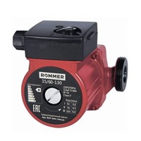 Насос циркуляционный ROMMER 15-60-130 (0,093 кВт, PN10, Hmax 6 м, Qmax 2.6 м3/ч, 1x230В) 725027934