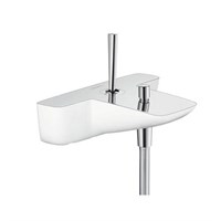 Смеситель для ванны с душем Hansgrohe Hansgrohe PuraVida - 15472400 (однорычажный, цвет белый/хром) 384389291