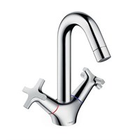 Смеситель для раковины Hansgrohe Logis Classic - 71270000 (двухвентильный, с донным клапаном) 104977075