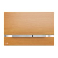 Кнопка смыва AlcaPLAST FLAT WOOD STRIPE-BEECH (корпус и кнопка - нерж.сталь, имитация дерева - бук) 1299848618